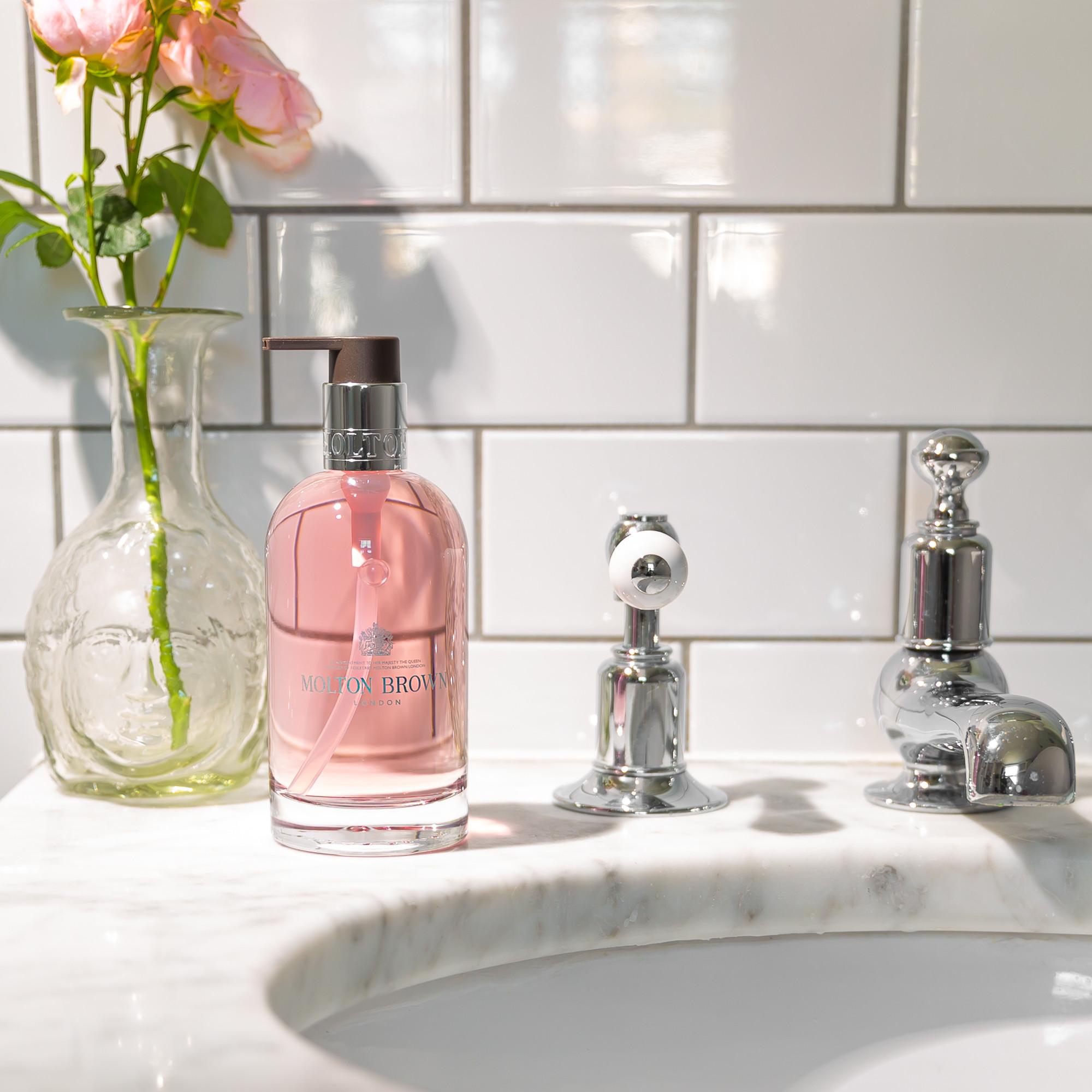 Molton Brown Delicious Rhubarb & Rose Fine Liquid Hand Wash Glass Bottle 200ml