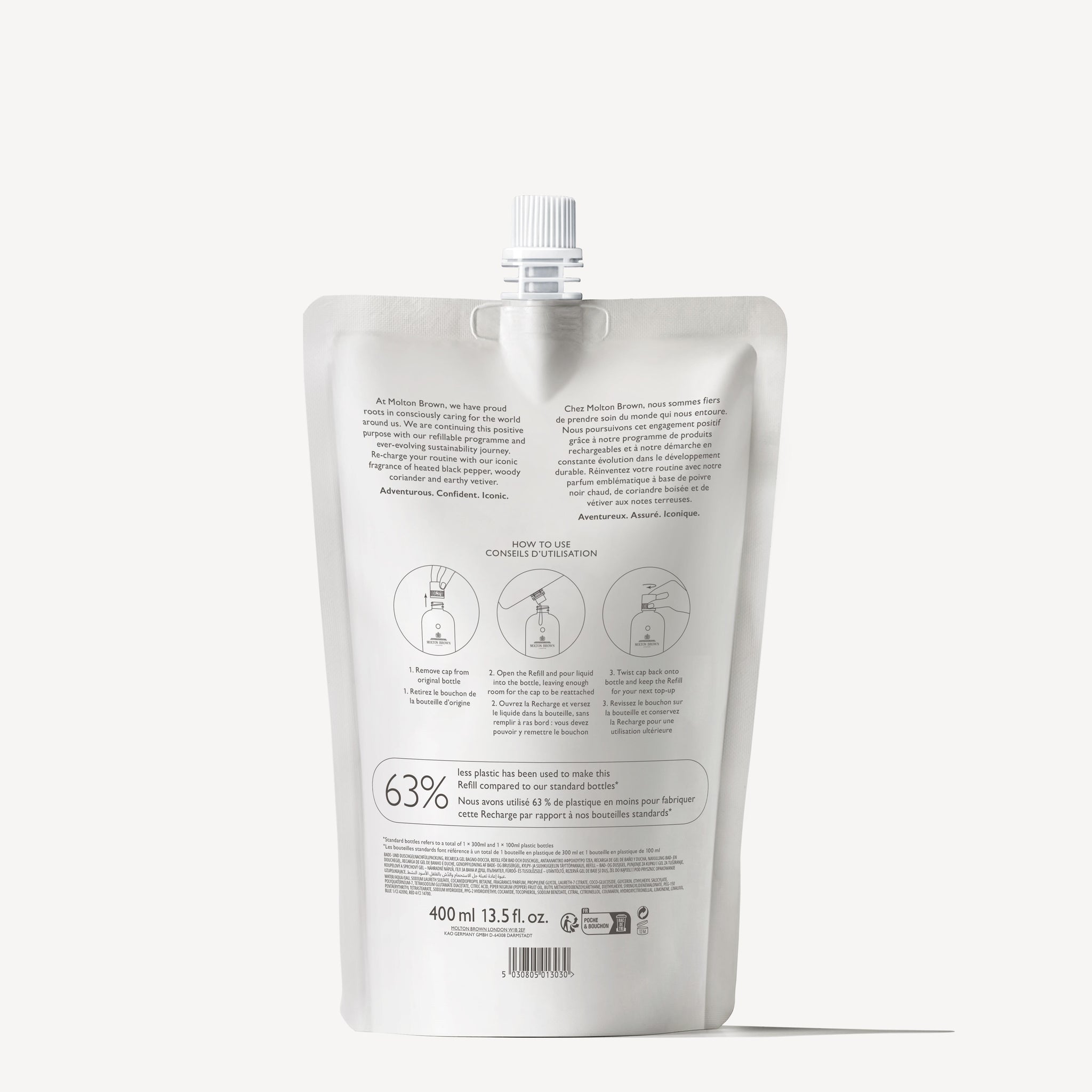 Molton Brown Re-charge Black Pepper Bath & Shower Gel Refill 400ml